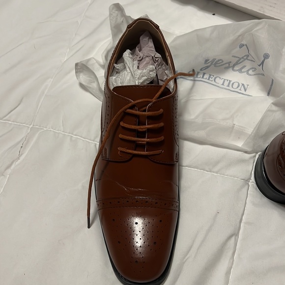 New Men’s Majestic Dress Shoe Brown 6 1/2 - Picture 4 of 9